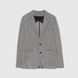 Zara Knit Blazer in Check-Pattern